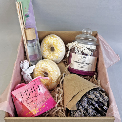 Подарочный набор "Вместо тысячи слов" бомбочки для ванны, ангел, аромасвечи, аромадиффузер 69428 Подарочный набор "Вместо тысячи слов" бомбочки для ванны, ангел, аромасвечи, аромадиффузер 69428