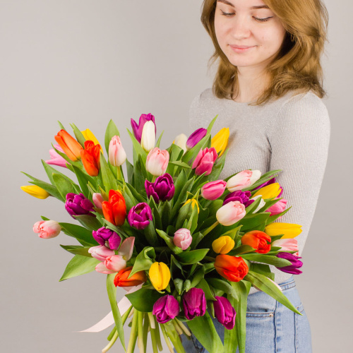 Тюльпаны 51 шт. МИКС 7336