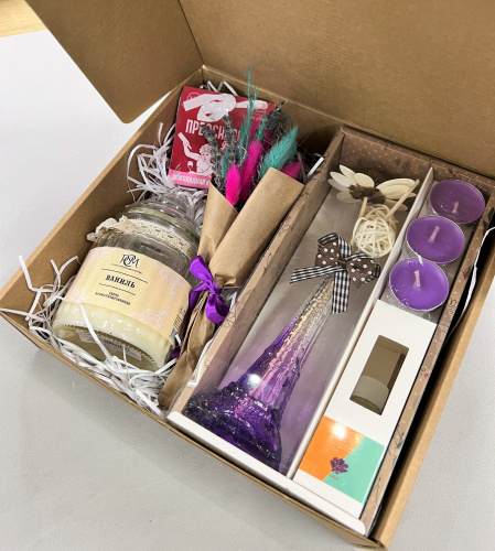 Подарочный набор "Прованс" с шоколадом, свечой и аромамаслом. арт. 67469