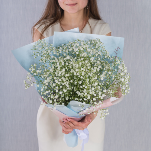 Небольшой букет из белых гипсофил арт. 35807