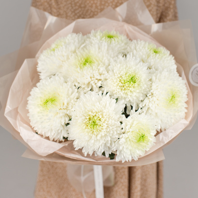Букет из 9 одноголовых белых хризантем 50444 Букет из 9 одноголовых белых хризантем 50444