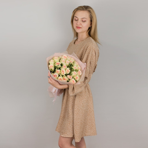 Букет из 25 кенийских светло-розовых роз арт. 5503